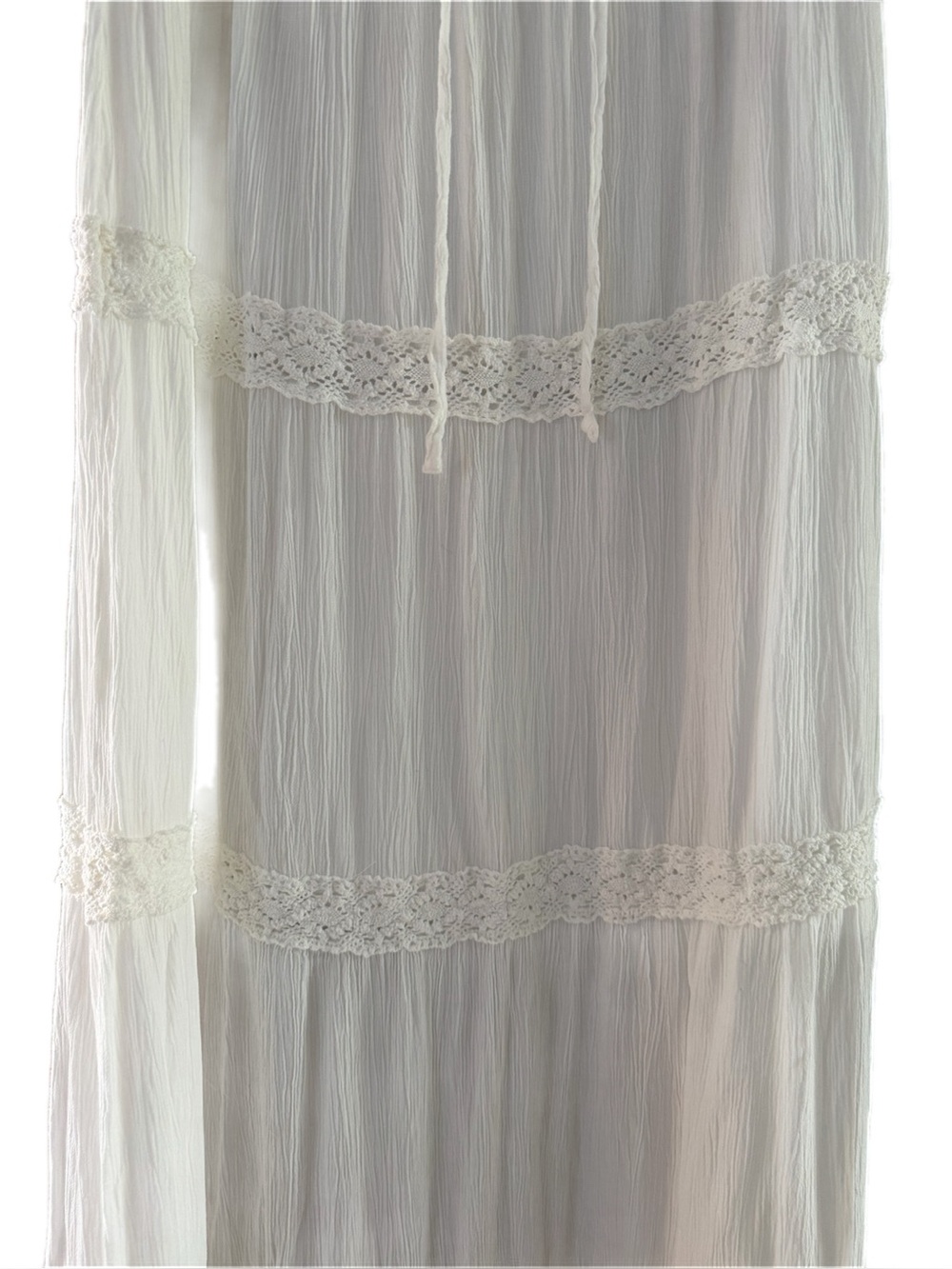 Boho Peasant Maxi Skirt Ivory - Picture 9 of 10